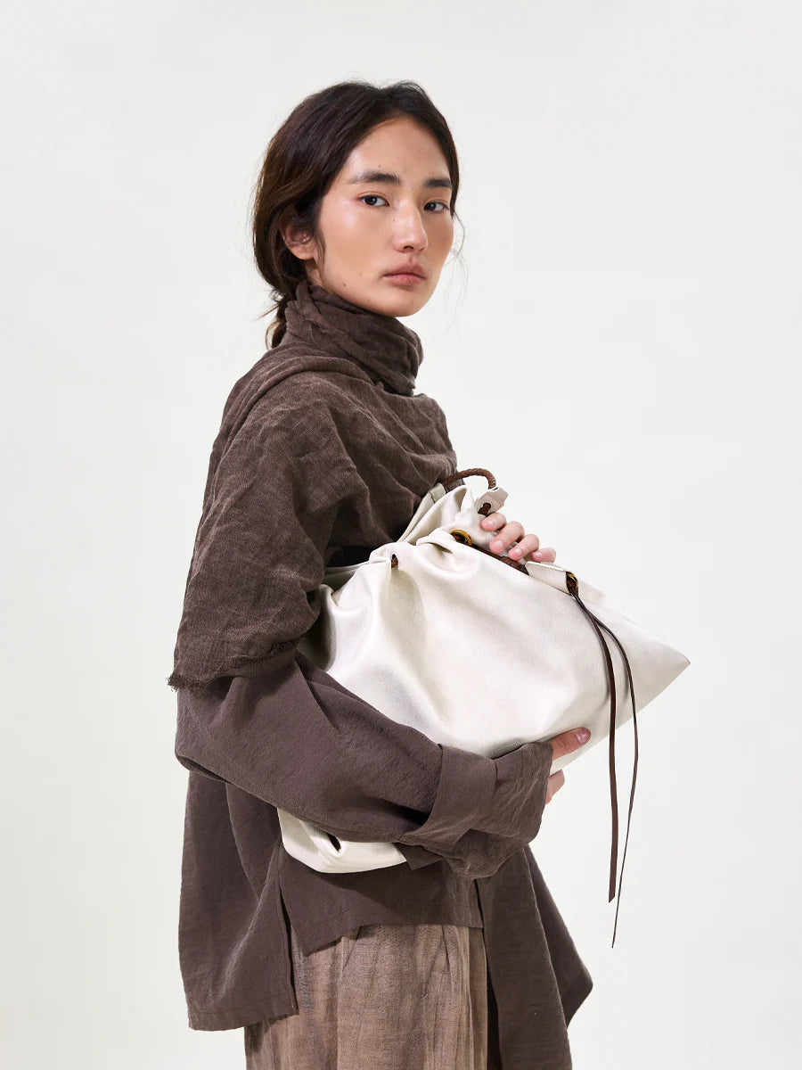 Orta Boy Gather Çanta Seti – Bulut (Kontrast Ton)