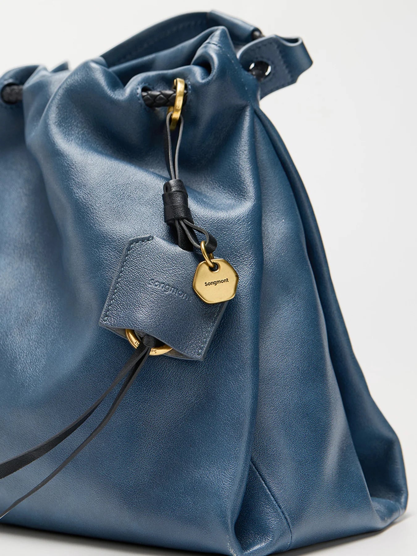 Orta Boy Gather Çanta Seti – Lacivert (Kontrast Ton)