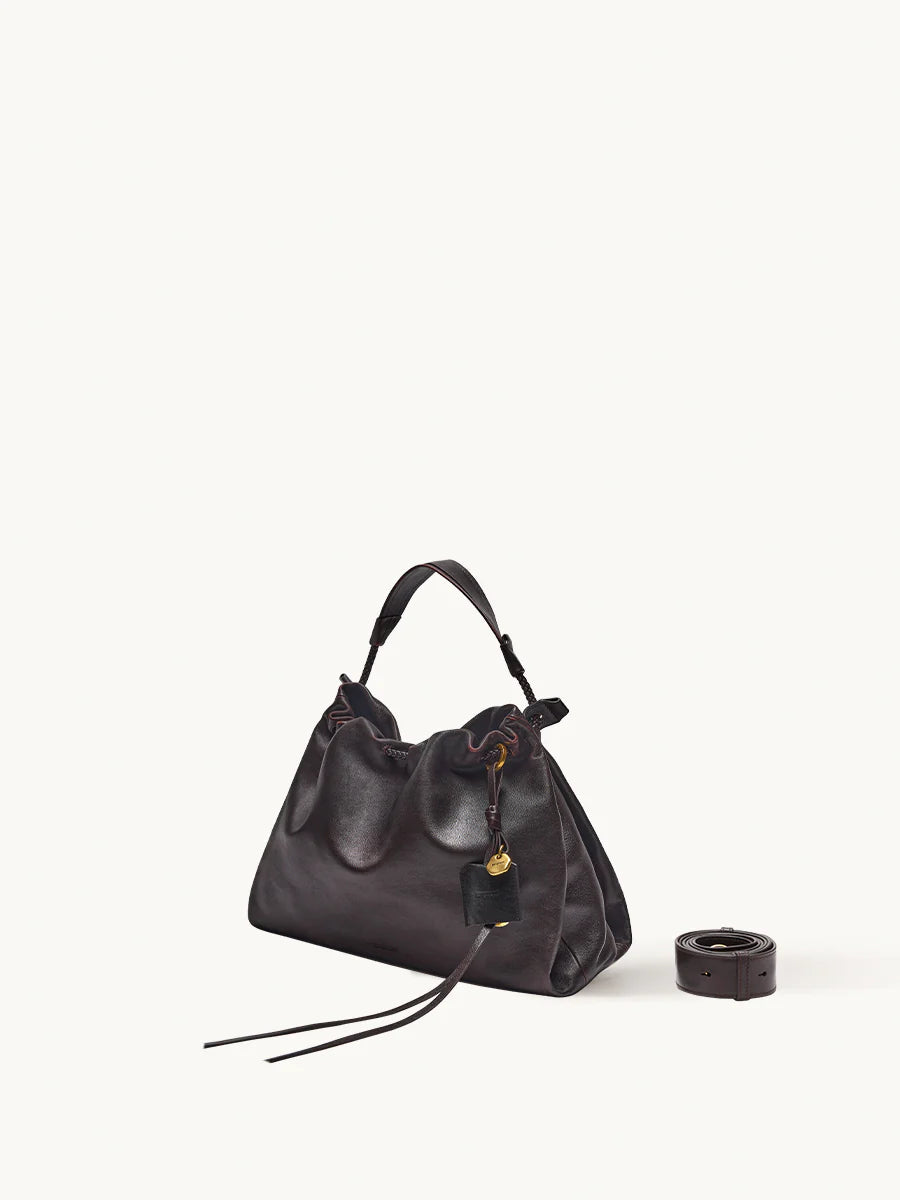 Küçük Gather Çanta Seti – Abanoz (Kontrast Ton)