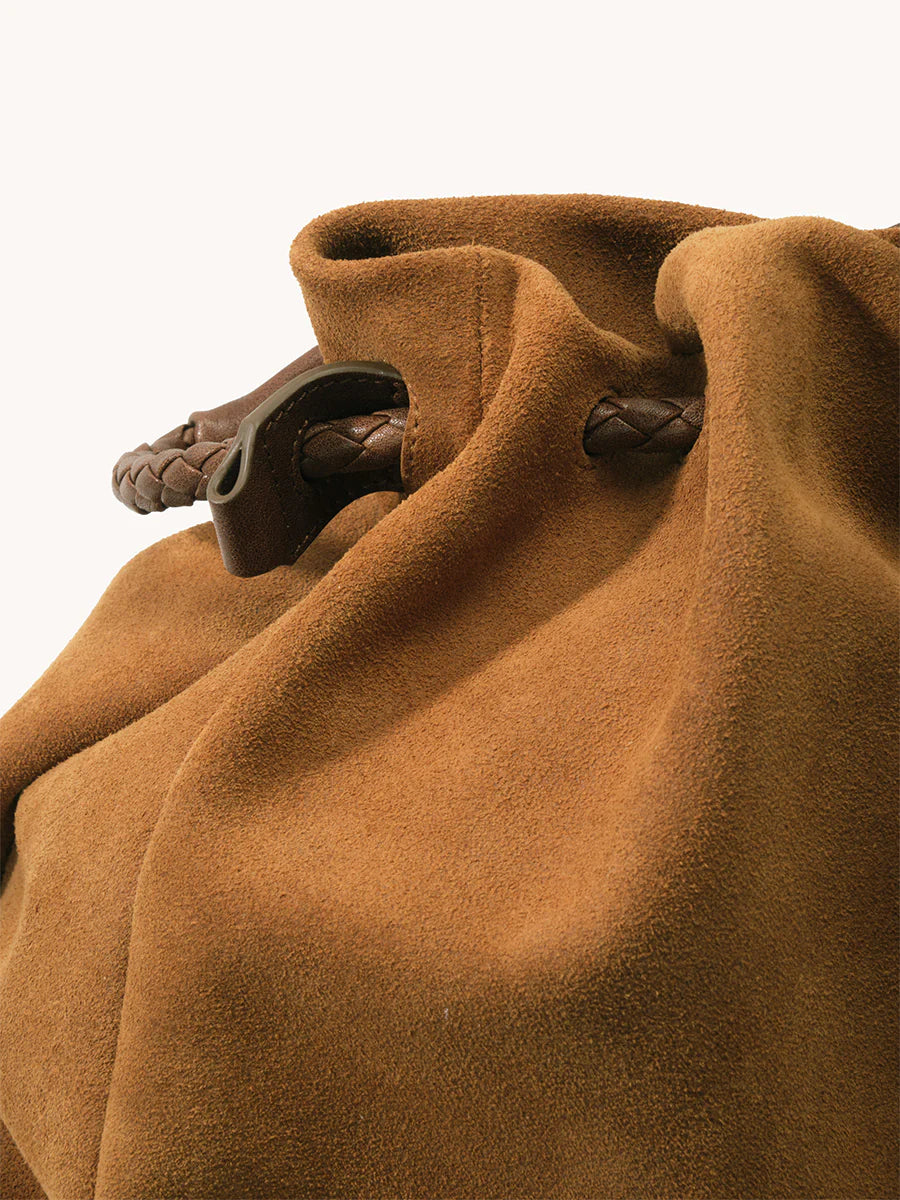 Küçük Gather Çanta Seti – Hardal Süet