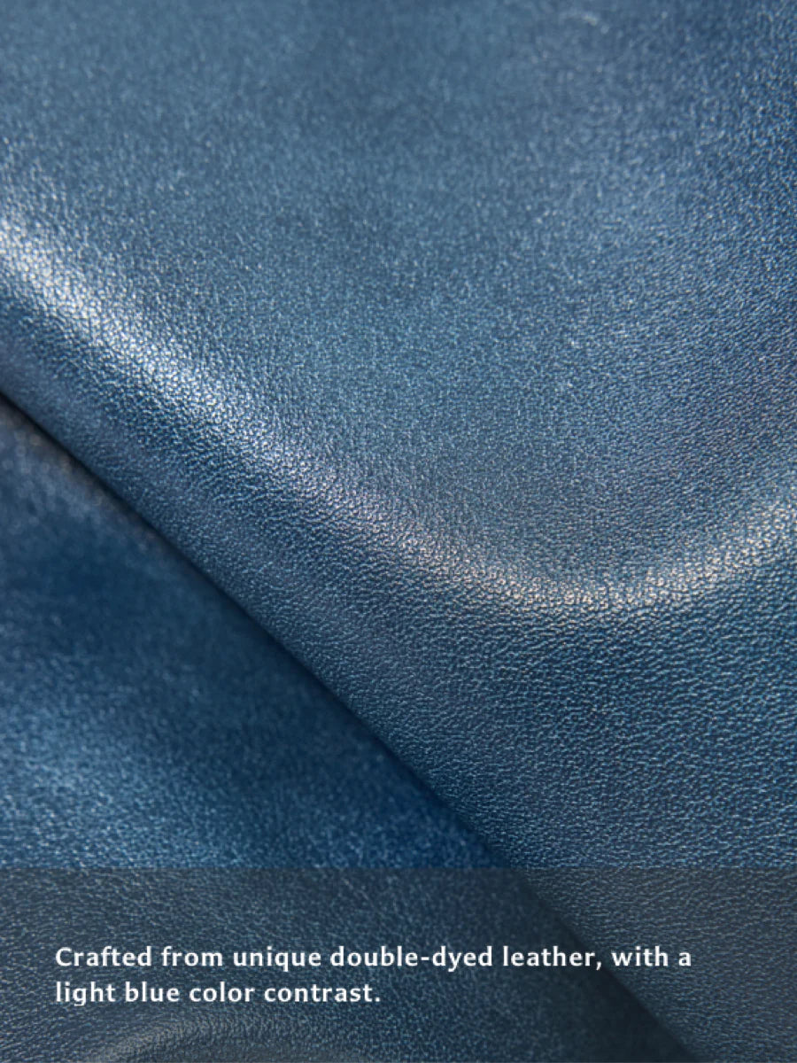 Orta Boy Gather Çanta Seti – Lacivert (Kontrast Ton)