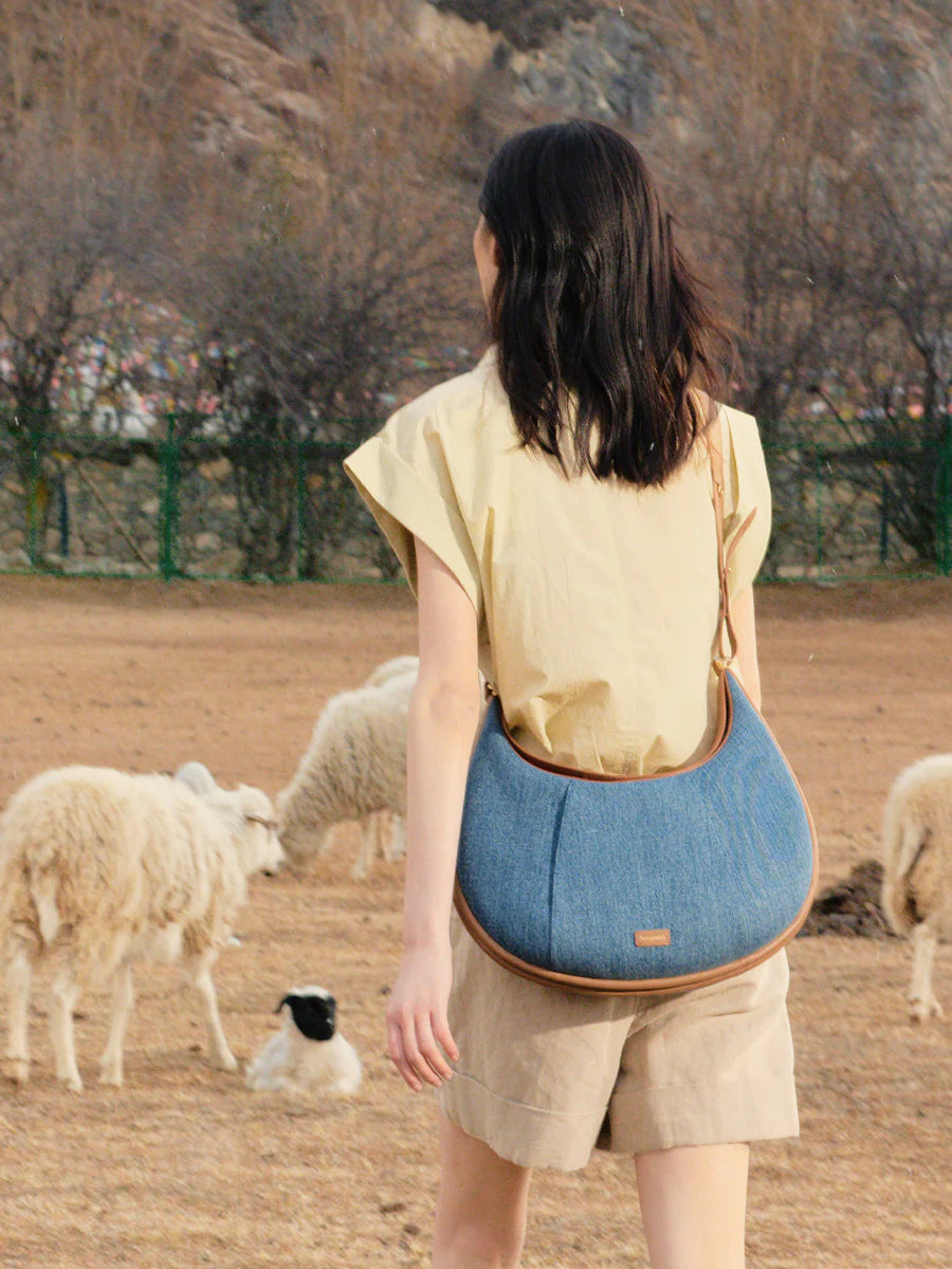 Büyük Luna Çanta (Yeni Versiyon) - Denim