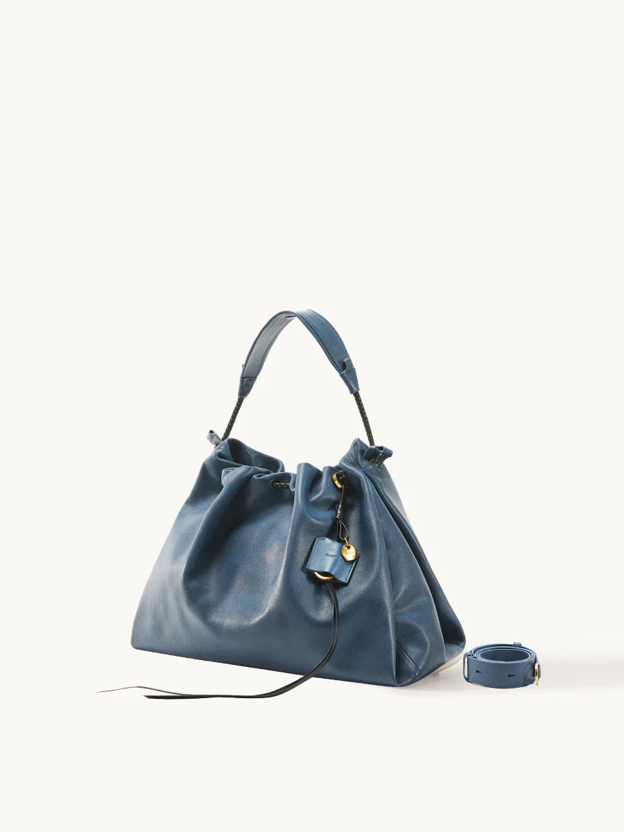 Orta Boy Gather Çanta Seti – Lacivert (Kontrast Ton)