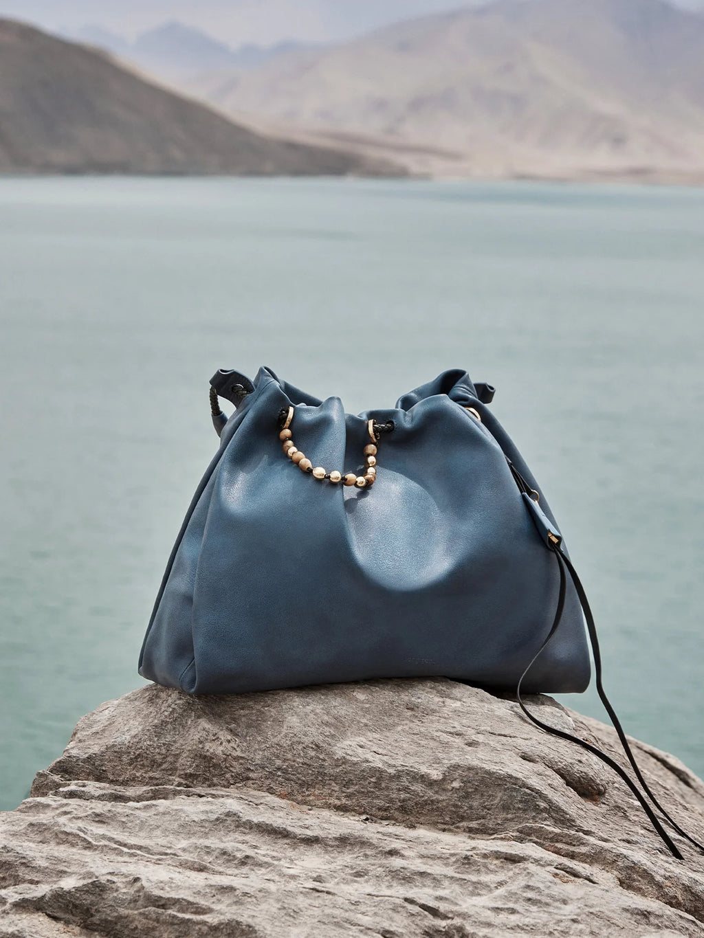 Orta Boy Gather Çanta Seti – Lacivert (Kontrast Ton)