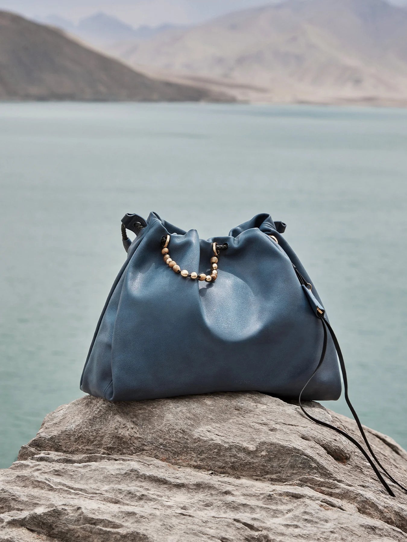 Orta Boy Gather Çanta Seti – Lacivert (Kontrast Ton)