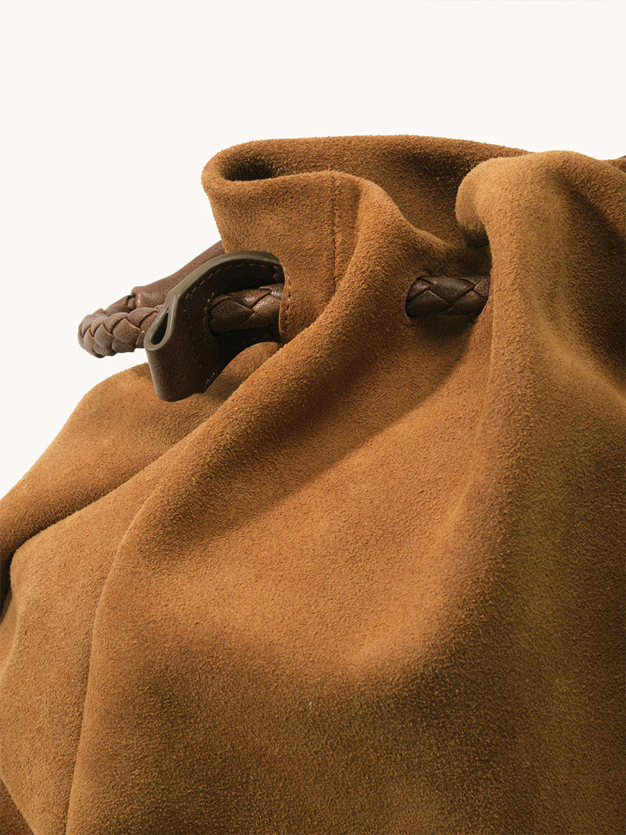 Orta Boy Gather Çanta Seti – Hardal Süet