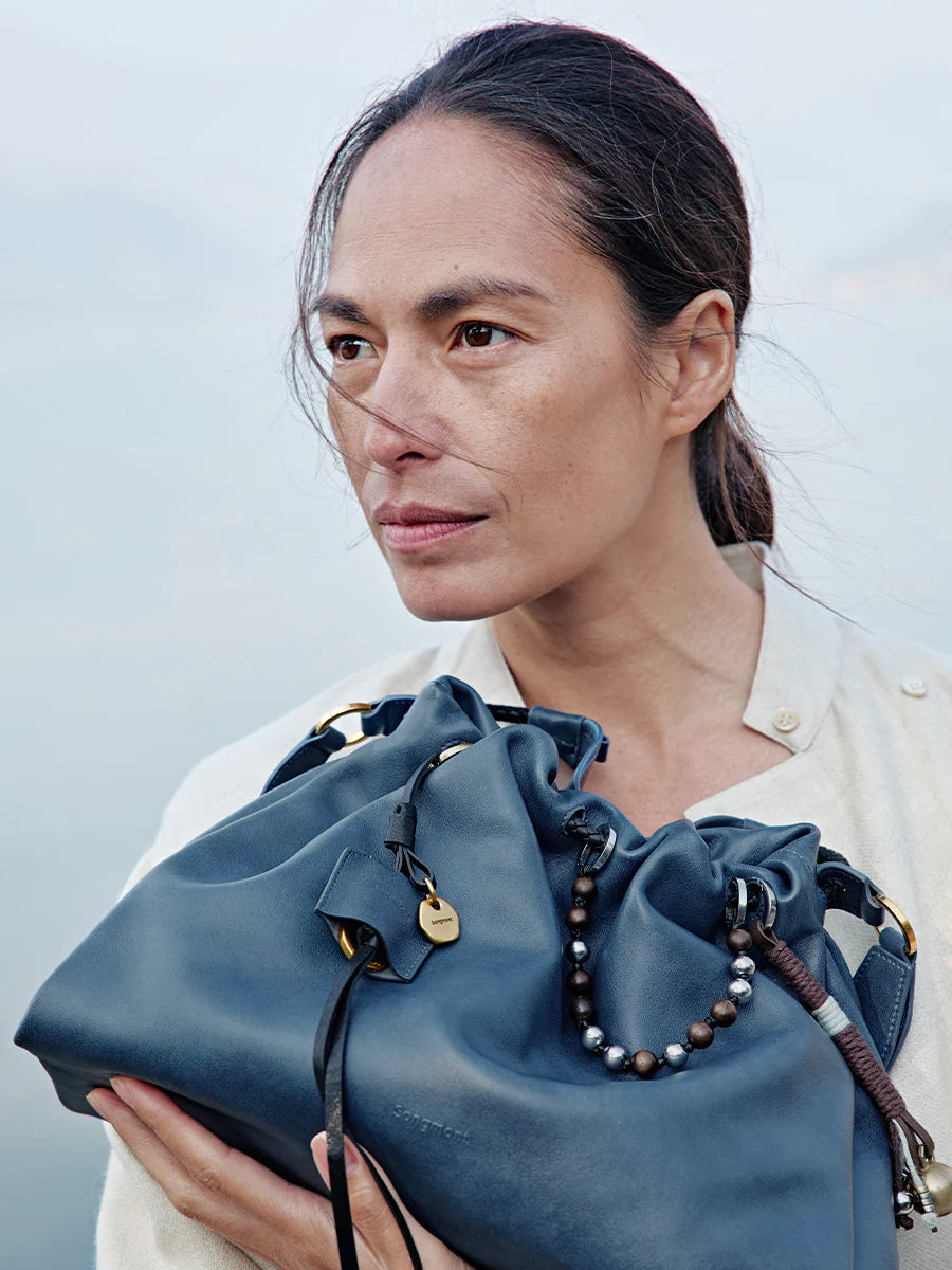 Küçük Gather Çanta Seti – Lacivert (Kontrast Ton)