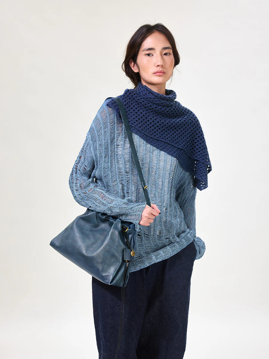 Küçük Gather Çanta Seti – Lacivert (Kontrast Ton)